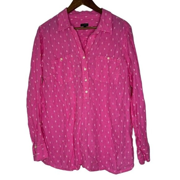 Chemisier Femme Talbots à Manches Longues - Taille L - Motif Floral - Coton Léger - Occasion Comme Neuf
